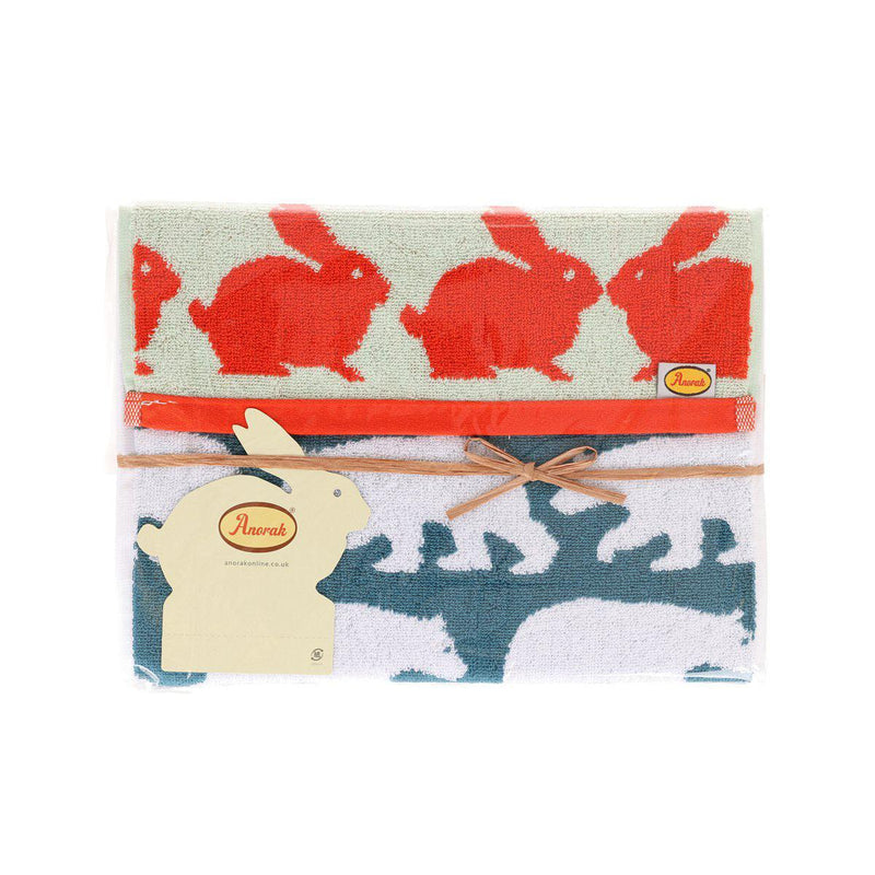 ANORAK Kiss Animals Cotton Towel Set - Wash Towel x 1P - 34x36cm, Face Towel x 1P - 33x80cm