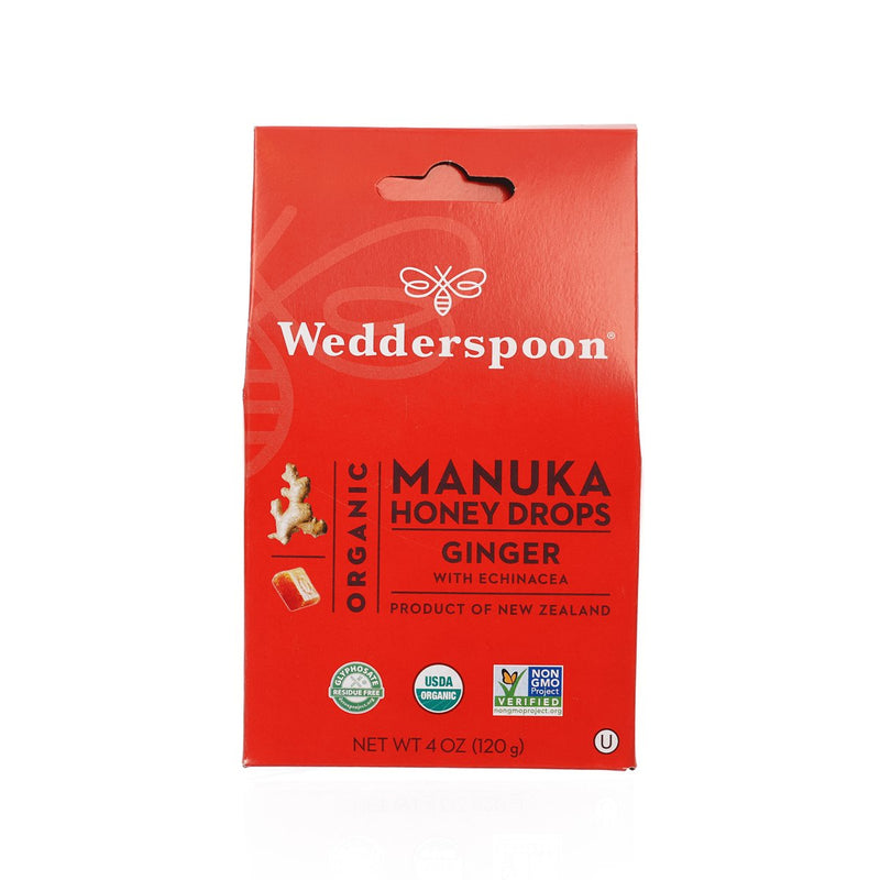 WEDDERSPOON Organic Manuka Honey Drops - Ginger with Echinacea  (120g)