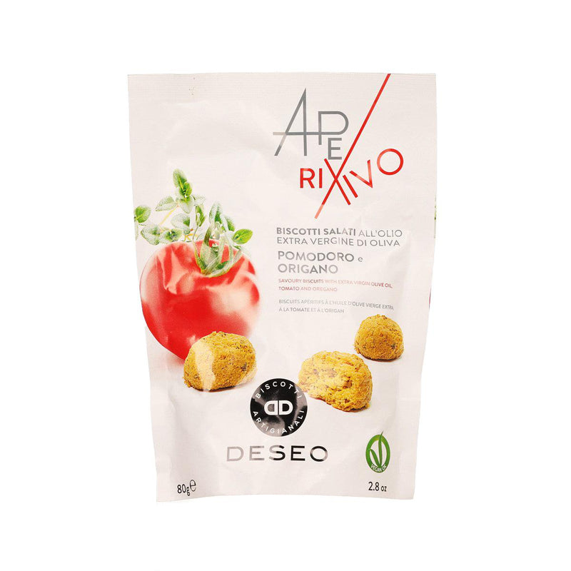 DESEO Savoury Biscuits with Extra Virgin Olive Oil, Tomato & Oregano  (80g)