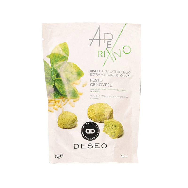 DESEO Savoury Biscuits with Extra Virgin Olive Oil & Pesto  (80g)