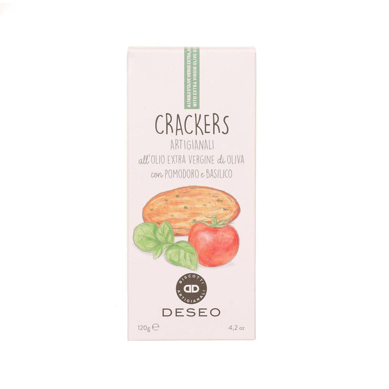 DESEO Crackers with Extra Virgin Olive Oil, Tomato & Basil  (120g)