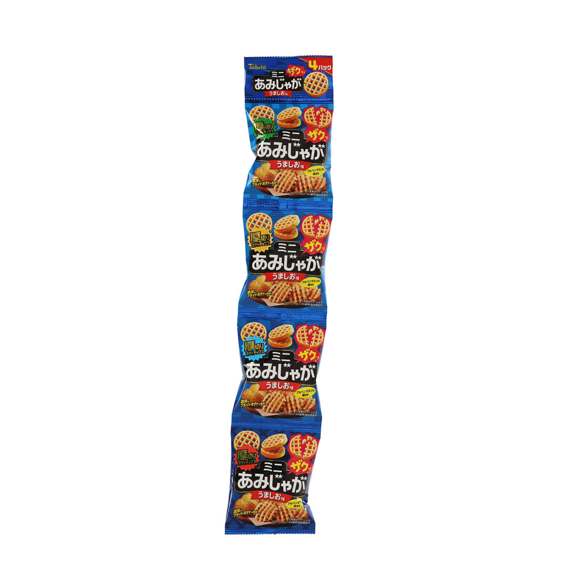 TOHATO Amijyaga Mini Potato Chips - Salt  (4 x 11g)