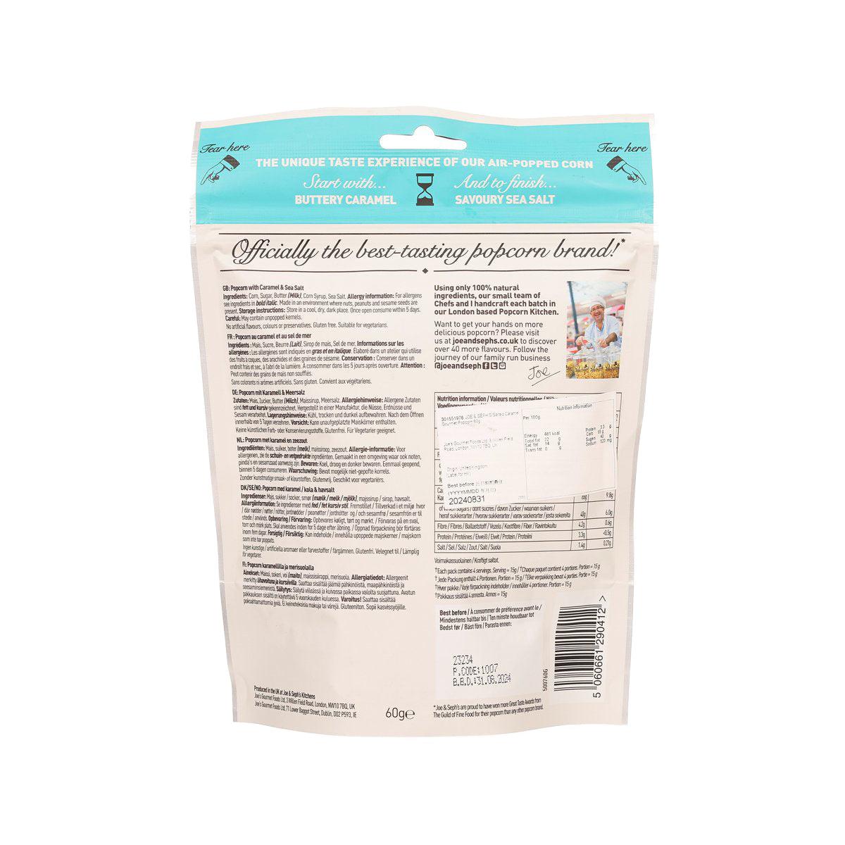 JOE & SEPH'S Salted Caramel Gourmet Popcorn  (60g)