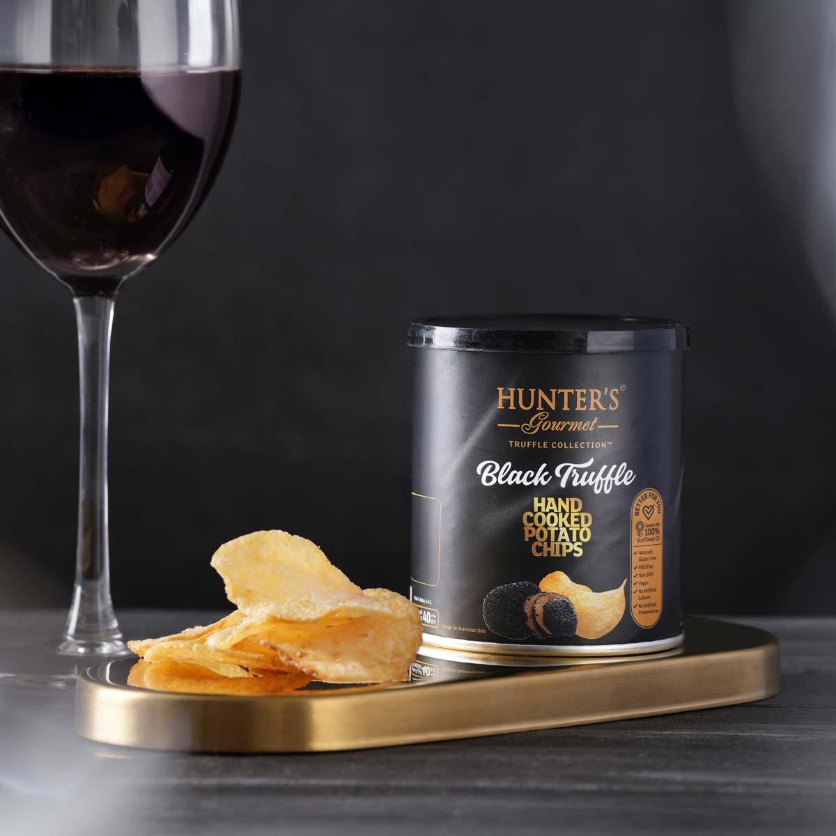 HUNTER'S GOURMET Hand Cooked Potato Chips - Black Truffle  (40g)