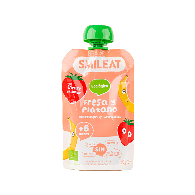 SMILEAT Organic Baby Food - Strawberry & Banana  (100g)