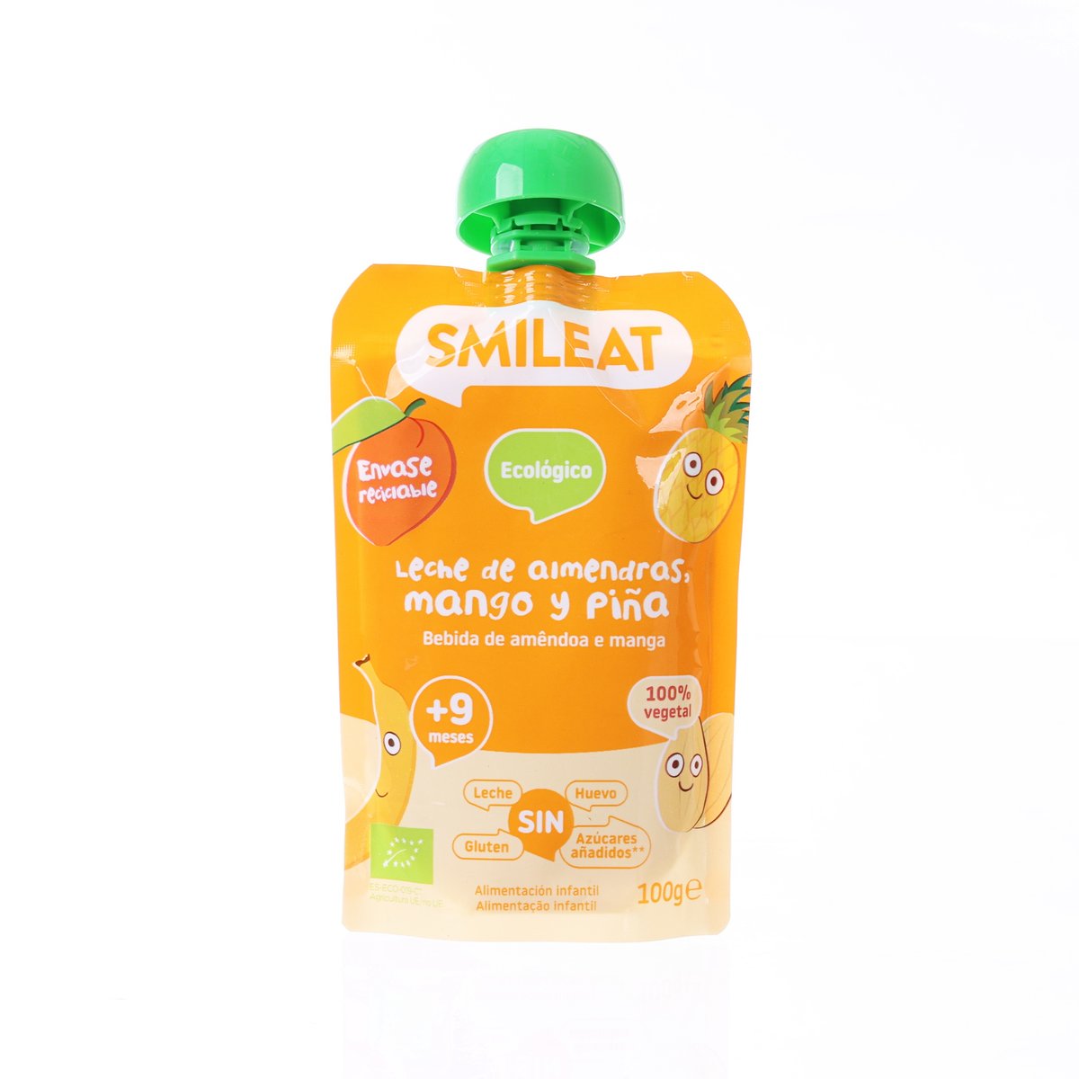 SMILEAT Organic Baby Food - Almond Milk, Mango & Pineapple  (100g)