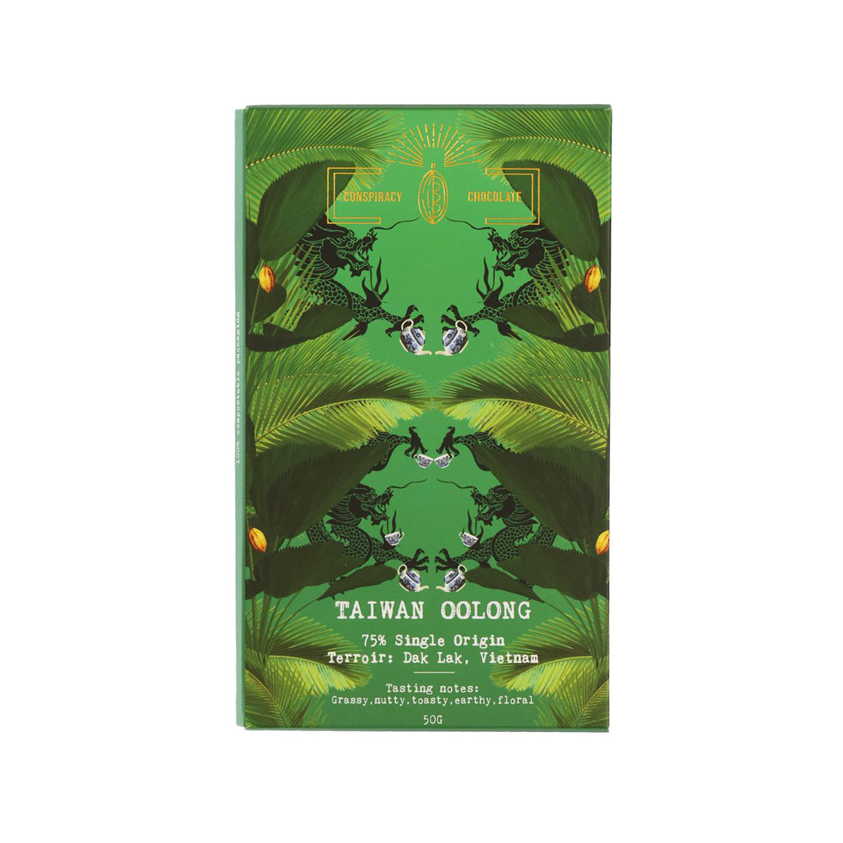 CONSPIRACY CHOCOLATE Single Origin 75% Dark Chocolate Bar - Ooh Long  (50g)