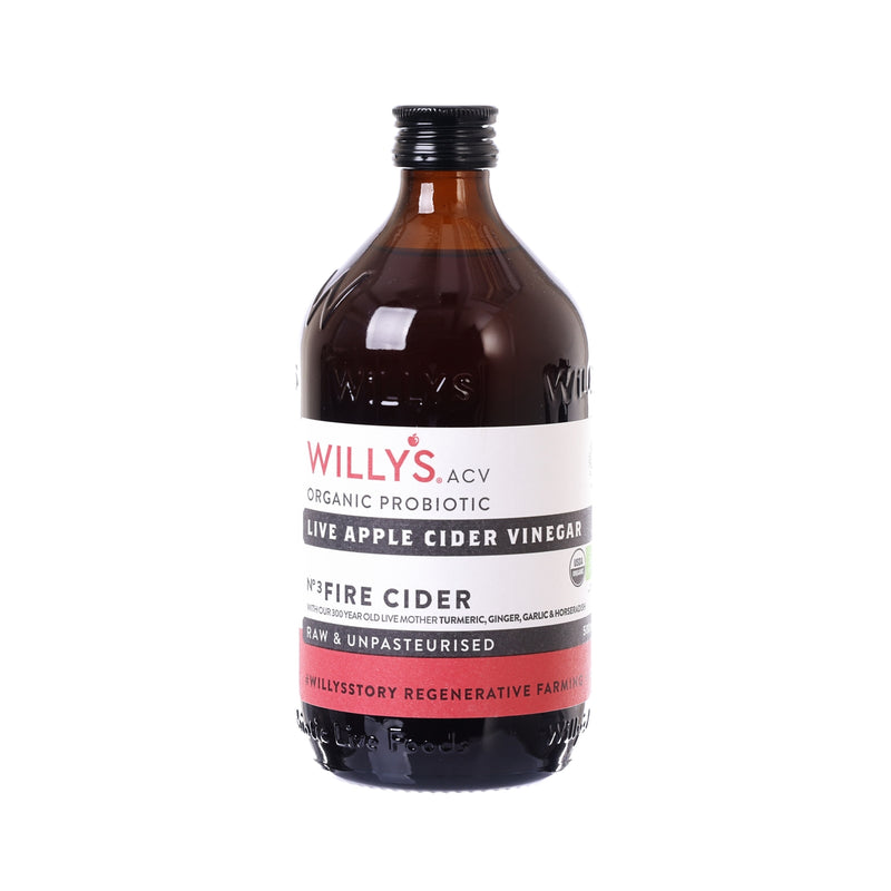 WILLY’S Organic Fire Live Apple Cider Vinegar (with Live Mother)  (500mL)