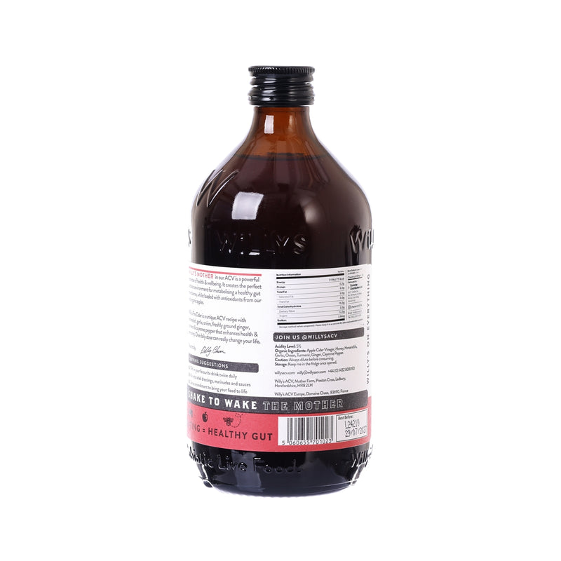 WILLY’S Organic Fire Live Apple Cider Vinegar (with Live Mother)  (500mL)