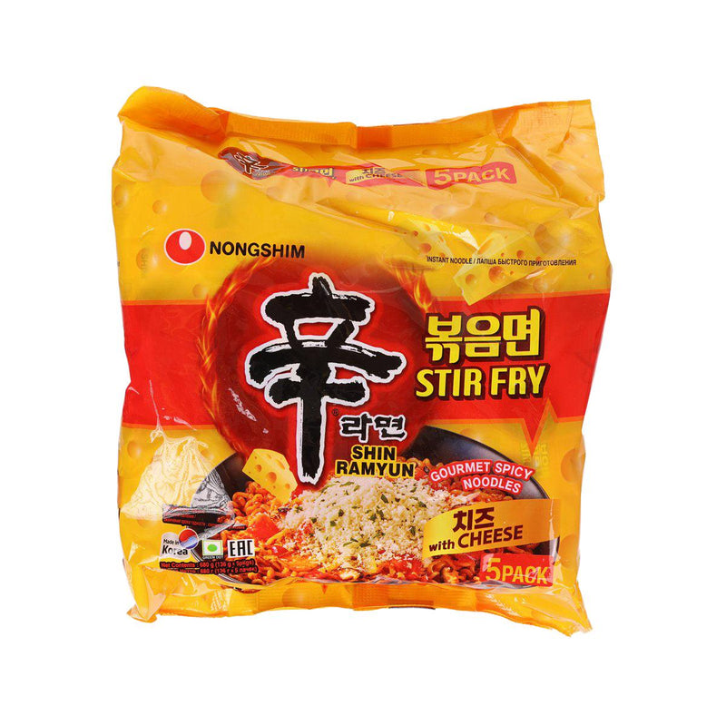 NONG SHIM Shin Stir Fried Noodle with Cheese  (5 x 136g)