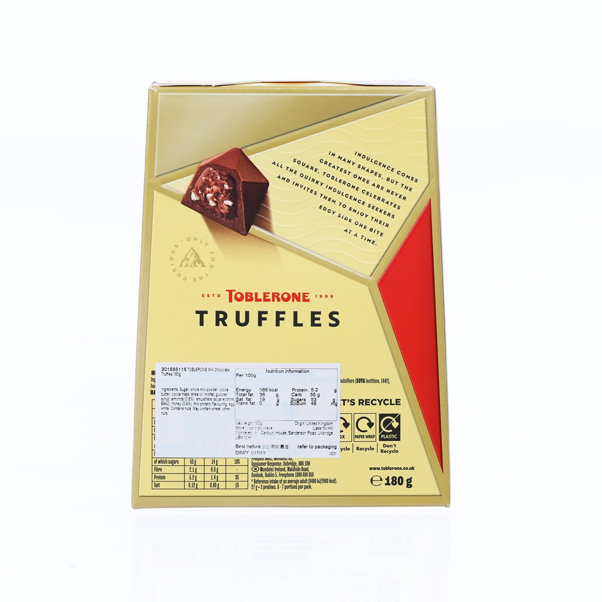TOBLERONE Milk Chocolate Truffles Box  (180g)