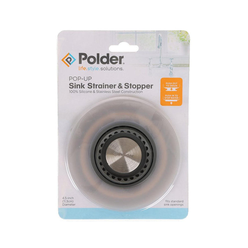 POLDER Pop-Up Strainer -Stopper Grey