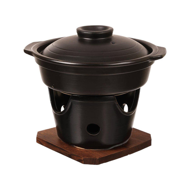 PEARL METAL Pottery Sukiyaki Pot & Stove Set