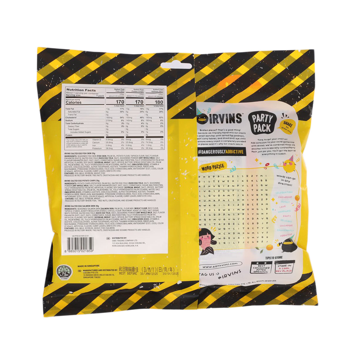 IRVINS Party Set - Salted Egg Fish Skin & Potato Chips & Salmon Skin  (90g)
