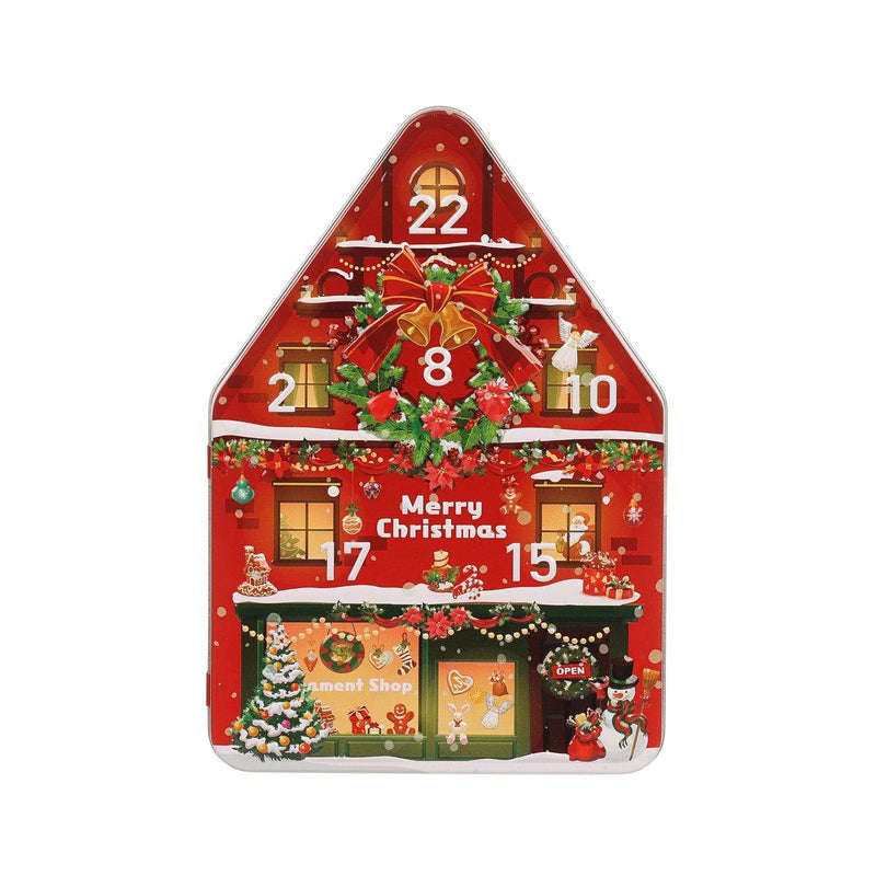 EUREKA Christmas House Can Calendar with Wooden Ornament & Confectionery  (60g)