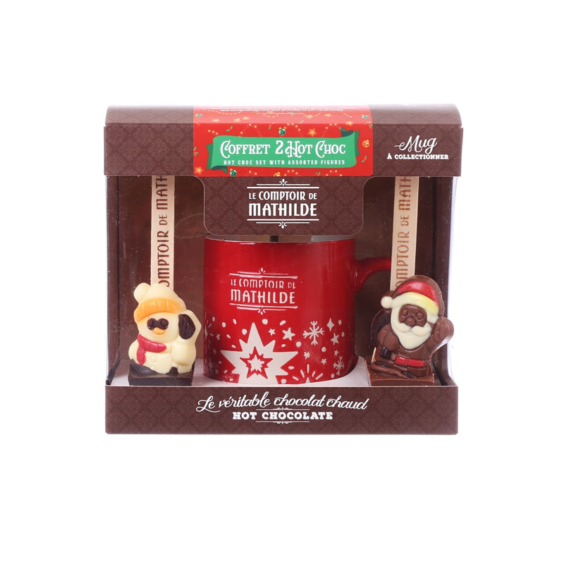 LECOMPTOIRDEMATHILDE Set of 2 Hot Chocolate + Xmas Mug  (2 x 30g)