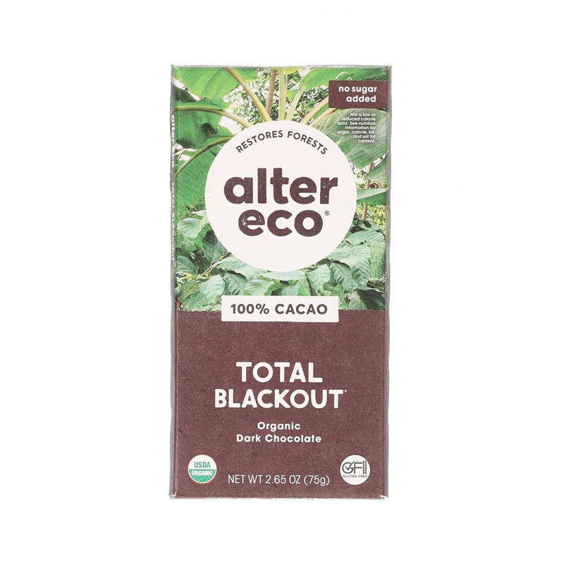 ALTER ECO Organic 100% Total Blackout Dark Chocolate  (75g)