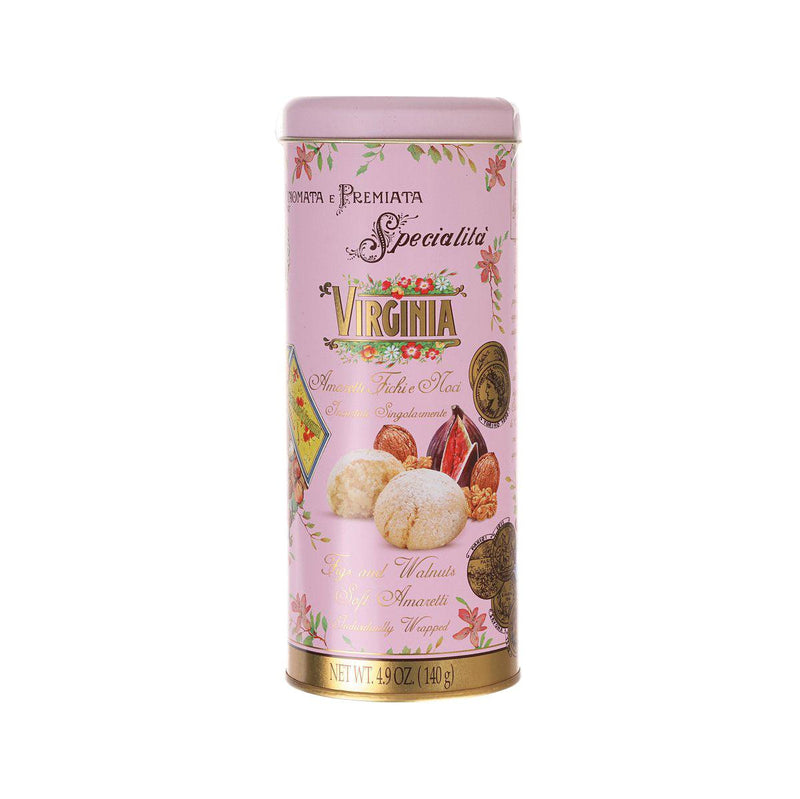 VIRGINIA Figs and Walnuts Soft Amaretti - Purple Round Tin  (140g)