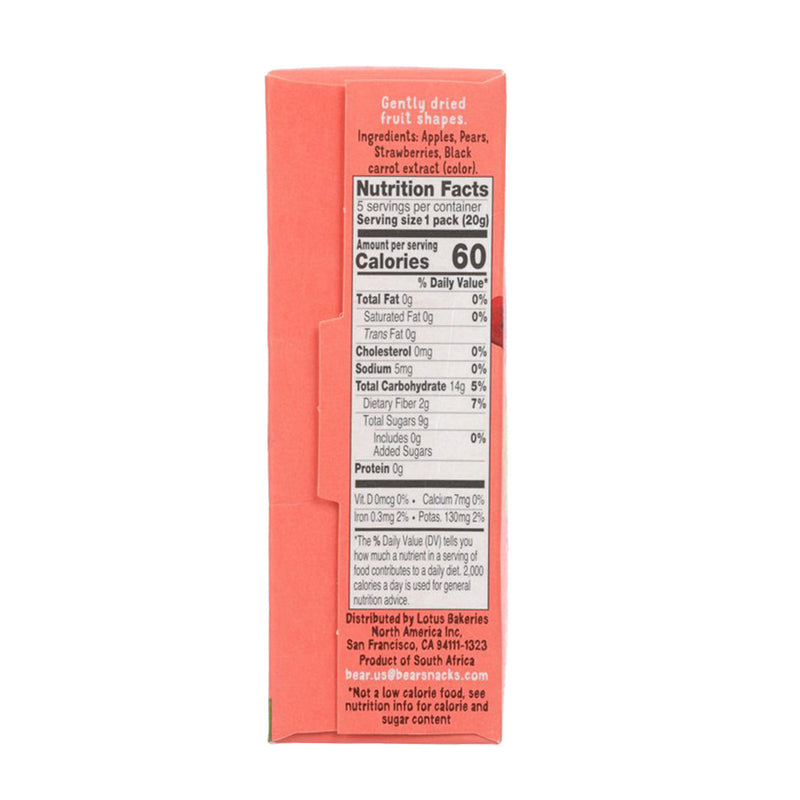 BEAR 迷你水果糖 - 蘋果, 梨, 士多啤梨味 (5 x 20g)