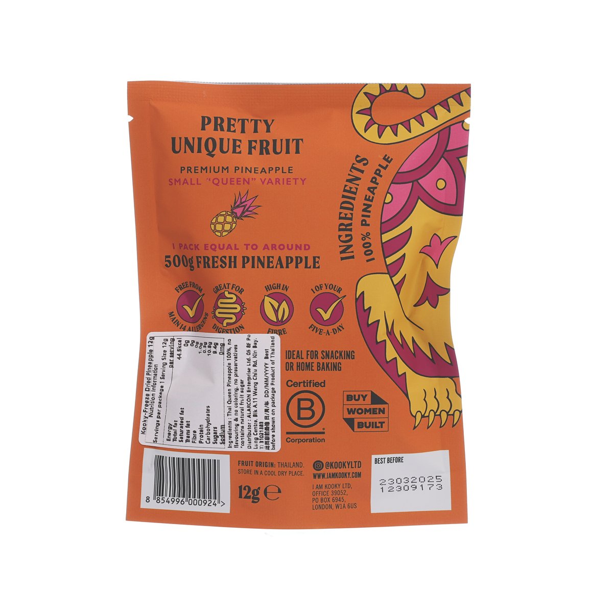 KOOKY Freeze Dried Pineapple  (12g)