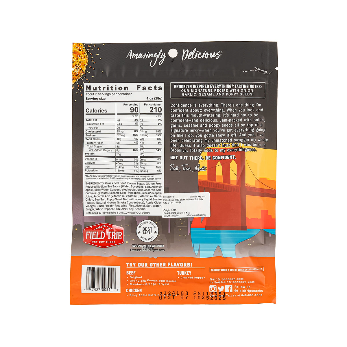 FIELD TRIP Beef Jerky - Everything Bagel Seasoning  (62g)