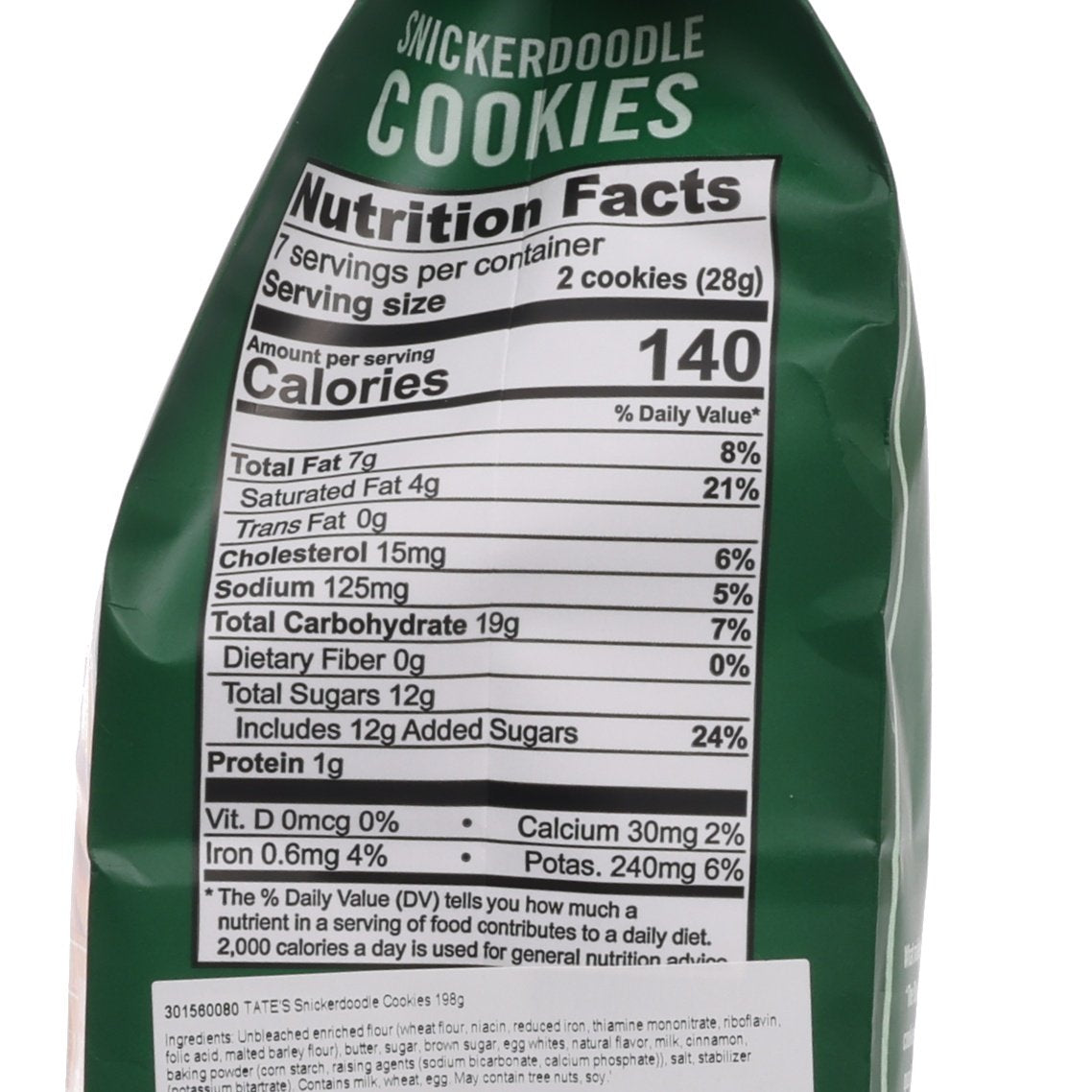 TATE'S Snickerdoodle Cookies  (198g)
