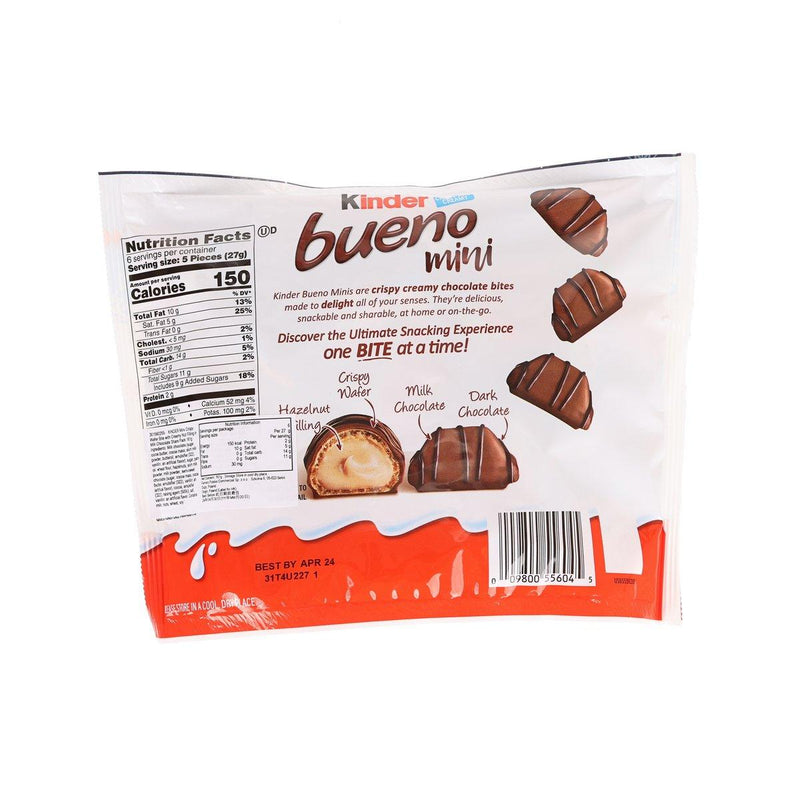 KINDER Mini Crispy Wafer Bite with Creamy Nut Filling in Milk Chocolate Share Pack  (162g)