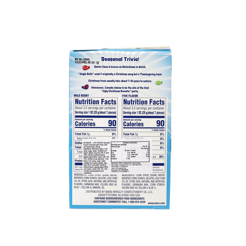 LIFE SAVERS Assorted Flavors Gummies with Xmas Craft and Game Book  (198.4g)