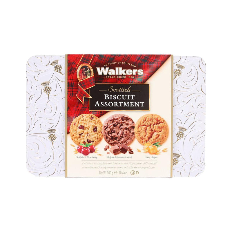 WALKERS Scottish Biscuit Assortment in White Tin  (300g)