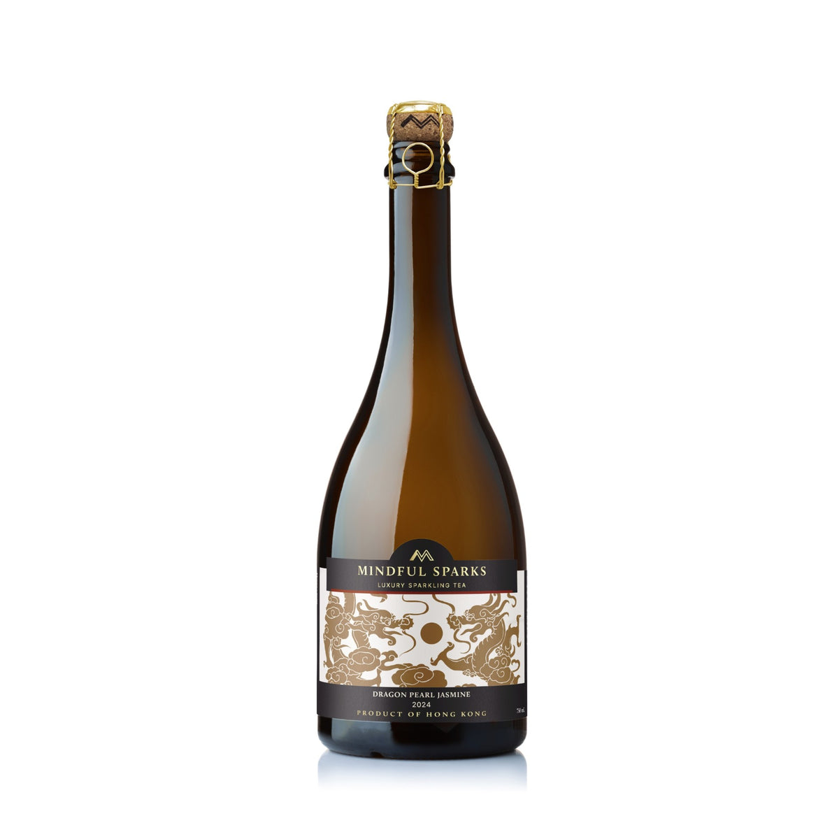 MINDFUL SPARKS Sparkling Dragon Pearl Jasmine Tea with Lungan Honey [Bottle]  (750mL)