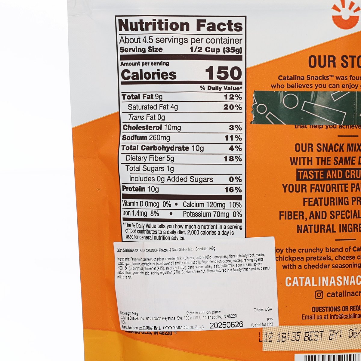 CATALINA CRUNCH Pretzel & Nuts Snack Mix - Cheddar Flavor  (148g)