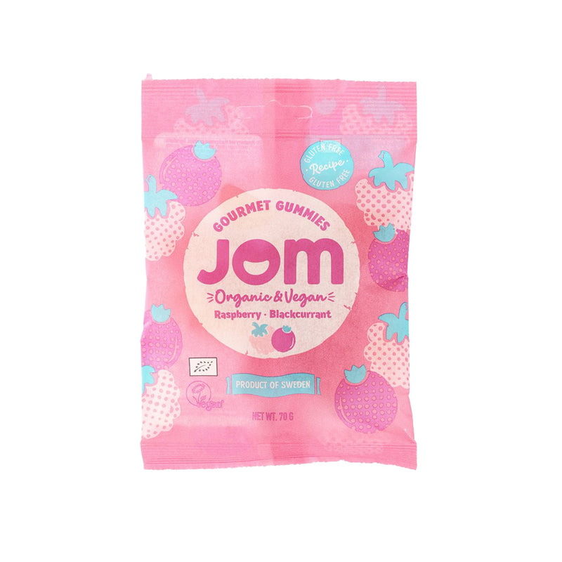 JOM Organic Raspberry & Blackcurrant Flavour Gummies  (70g)