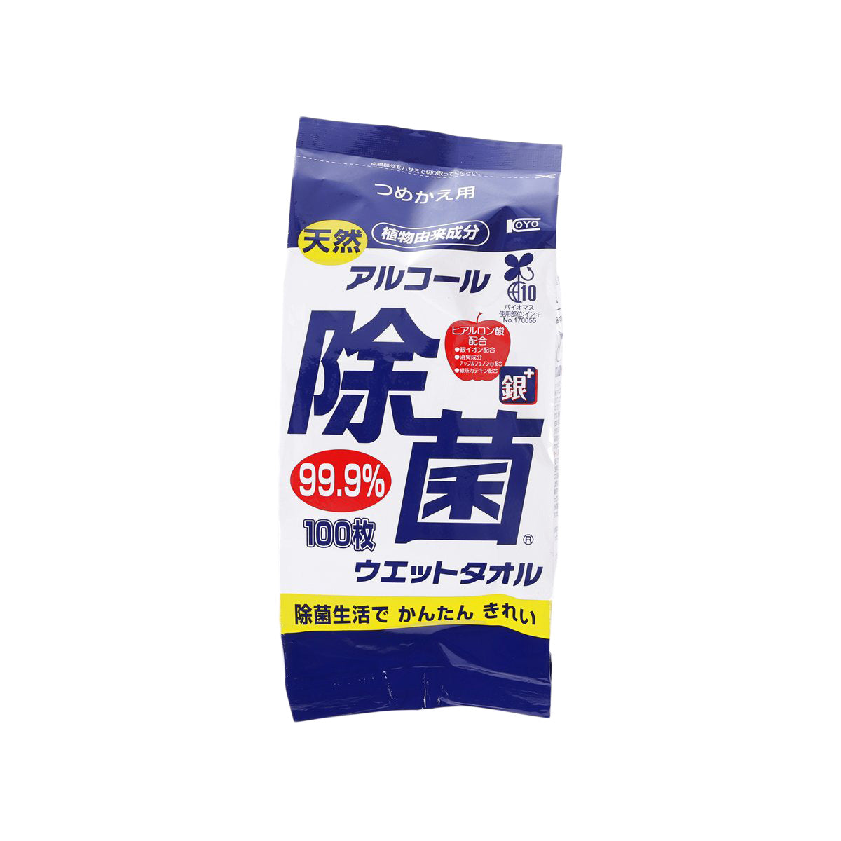 KOYO 酒精和銀離子 99.9% 消毒除菌濕巾 [補充裝] (100pcs)