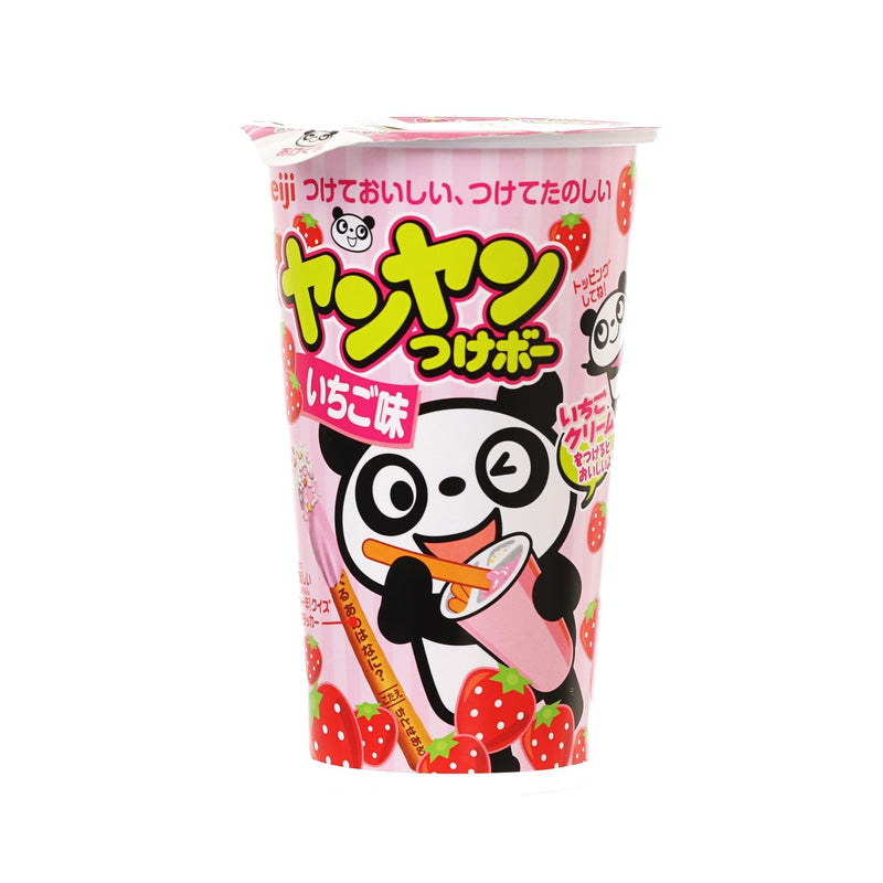 MEIJI Yanyan Biscuit Stick with Strawberry Chocolate Cream  (48g)