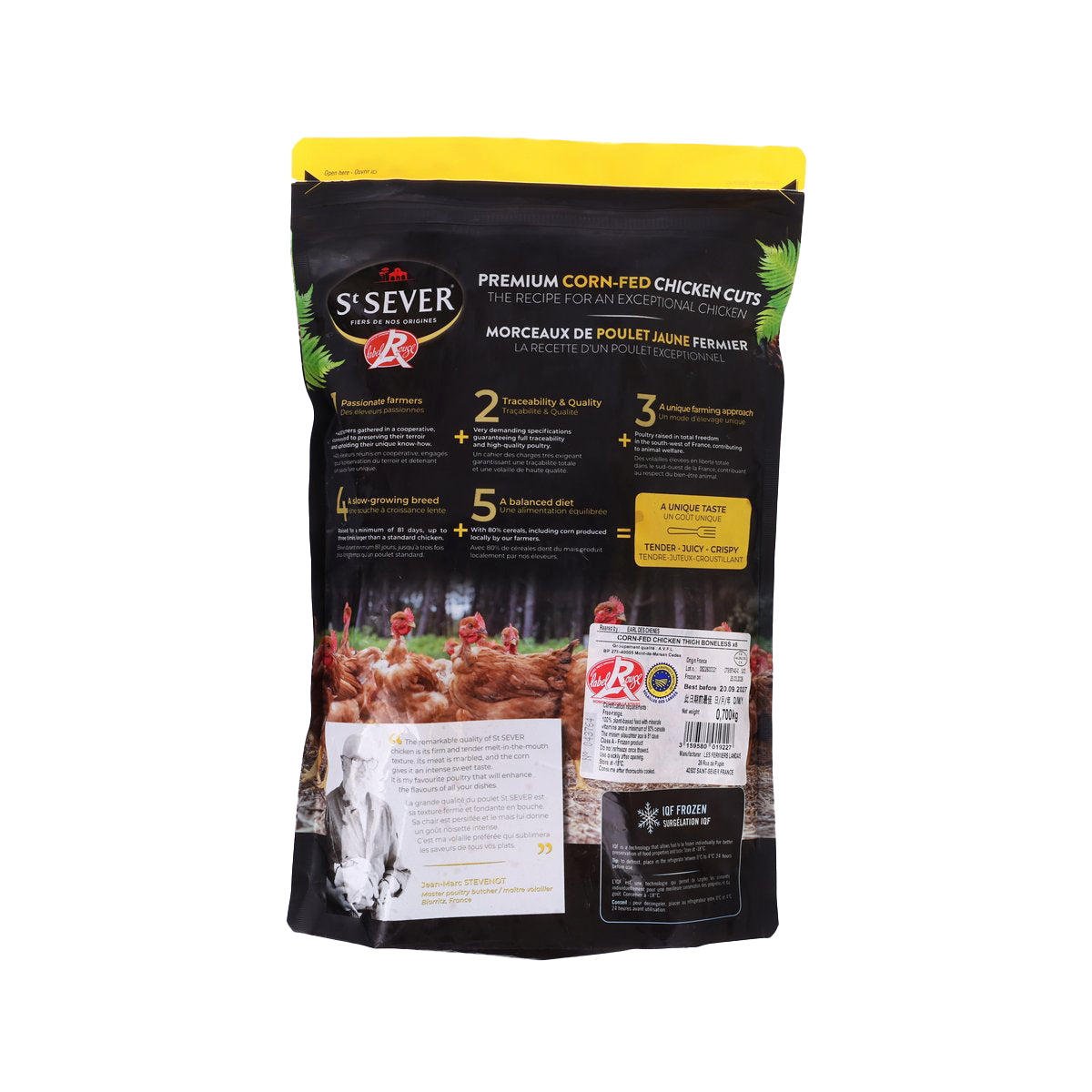 CITYSUPER French Frozen Yellow Chicken Thigh Boneless - IQF (Free of Added Hormone)  (700g)