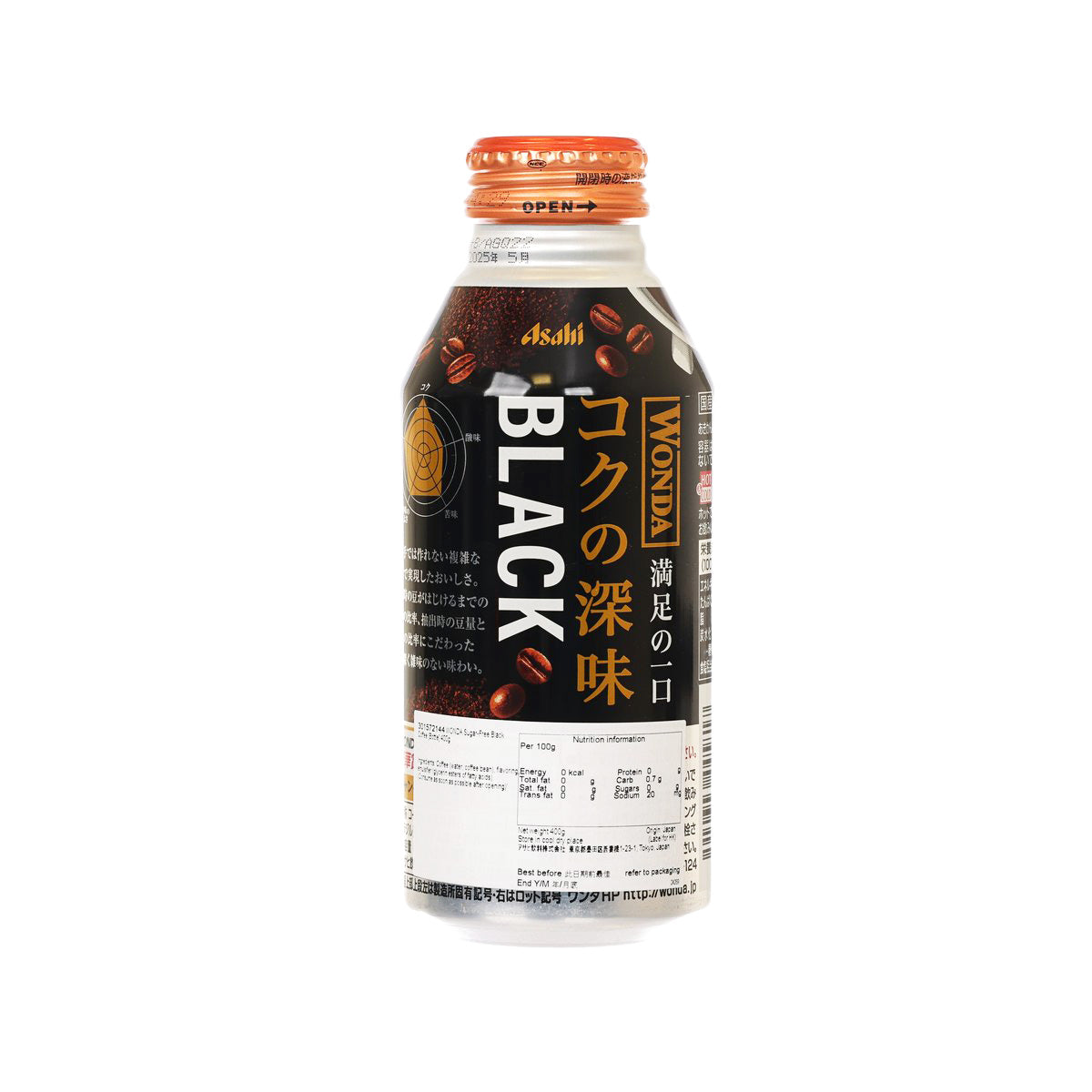 ASAHIDRINK 萬達無糖黑咖啡 [瓶裝] (400g)