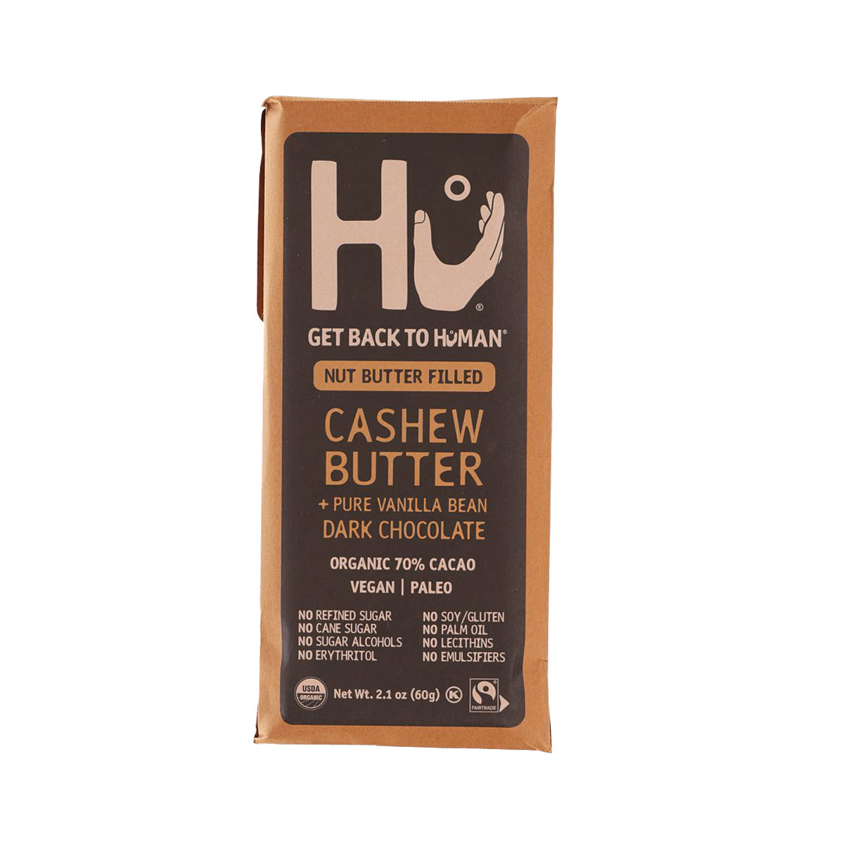 HU Organic Dark Chocolate Bar - Cashew Butter & Pure Vanilla Bean  (60g)