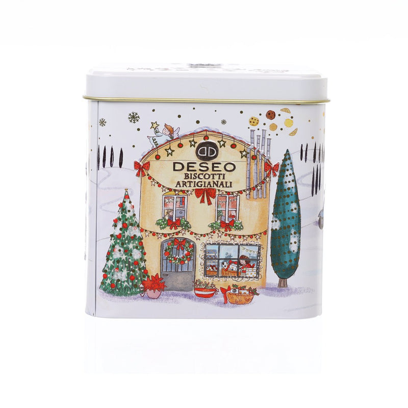 DESEO Almond Biscuits Christmas Tin - Cantuccini Toscani PGI with Almonds  (250g)