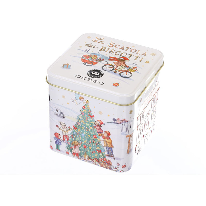 DESEO Almond Biscuits Christmas Tin - Cantuccini Toscani PGI with Almonds  (250g)