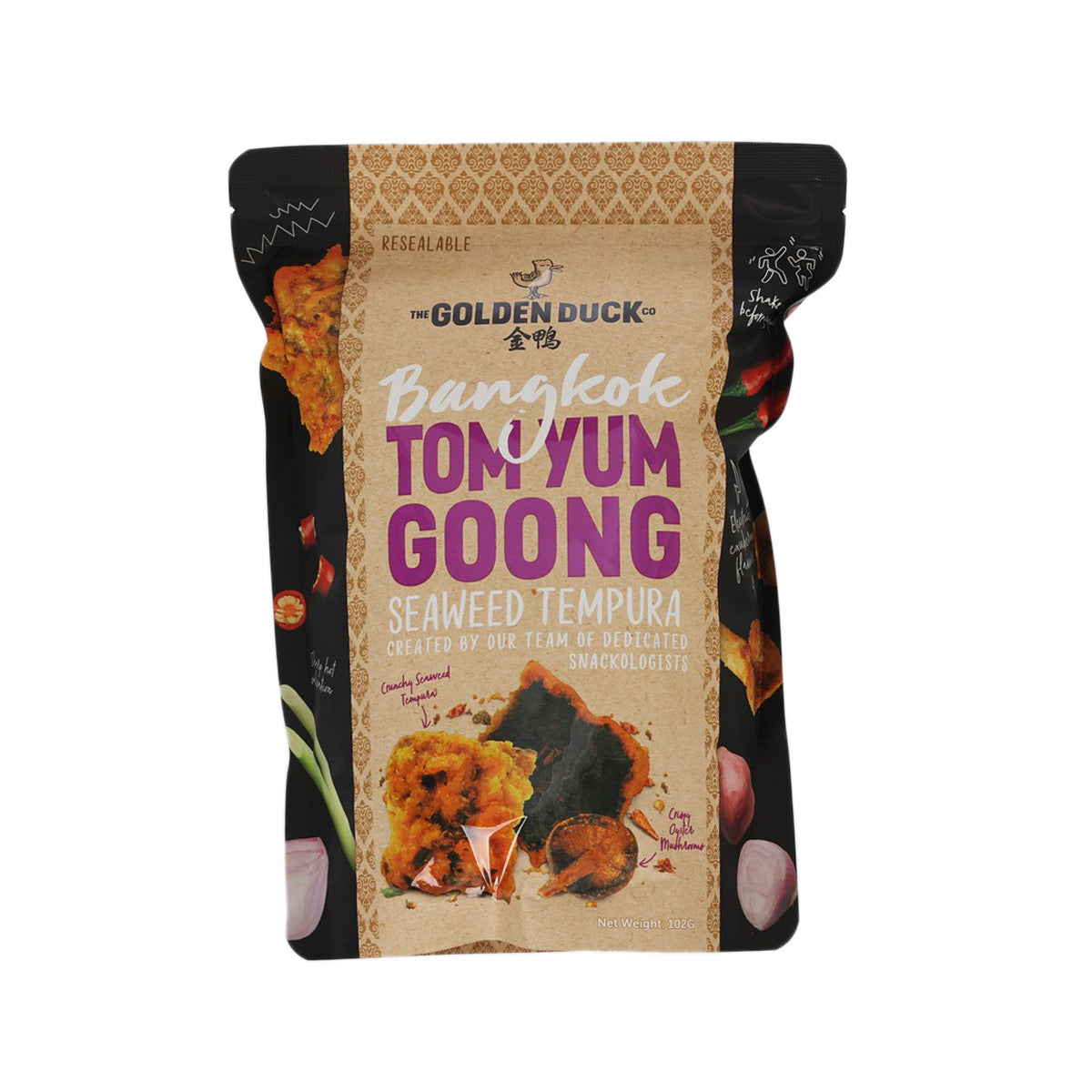 GOLDENDUCK Tom Yum Goong Seaweed Tempura & Mushrooms  (102g)