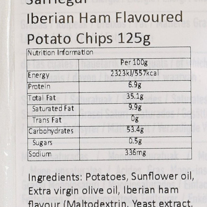SARRIEGUI Iberian Ham Flavoured Potato Chips  (125g)