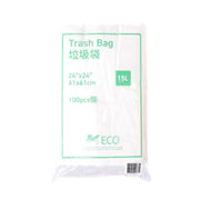 TRASH BAG TRASH BAG HDPE+ECO白色垃圾袋15L-24x24"100's (100pcs)