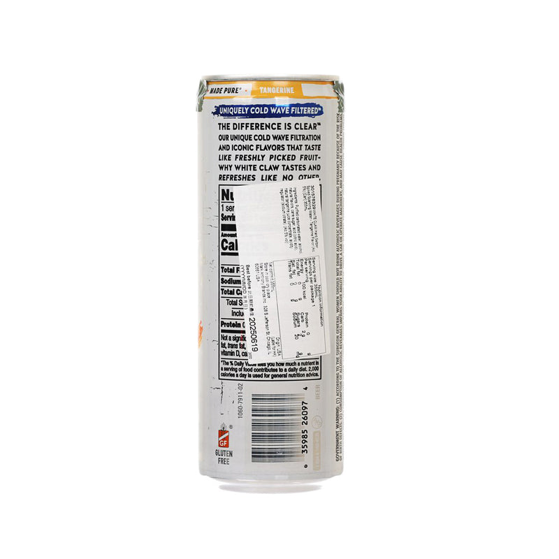 WHITE CLAW Hard Seltzer Spiked Sparkling Water - Tangerine Flavor (Alc. 5%) [Can]  (355mL)