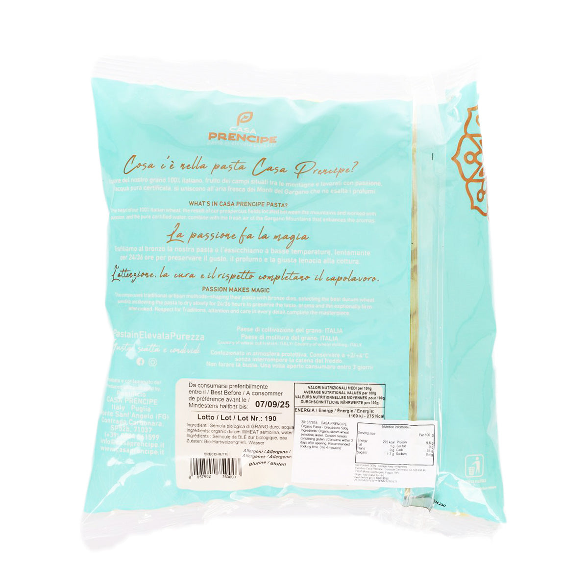CASA PRENCIPE 有機貓耳朵意粉 (500g)
