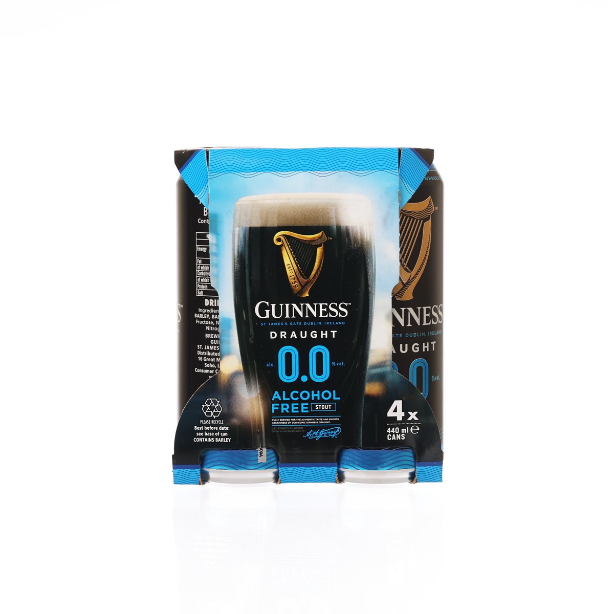 GUINNESS Draught Alcohol Free Stout Beer Set (Alc 0.05%) [Can]  (4 x 440mL)