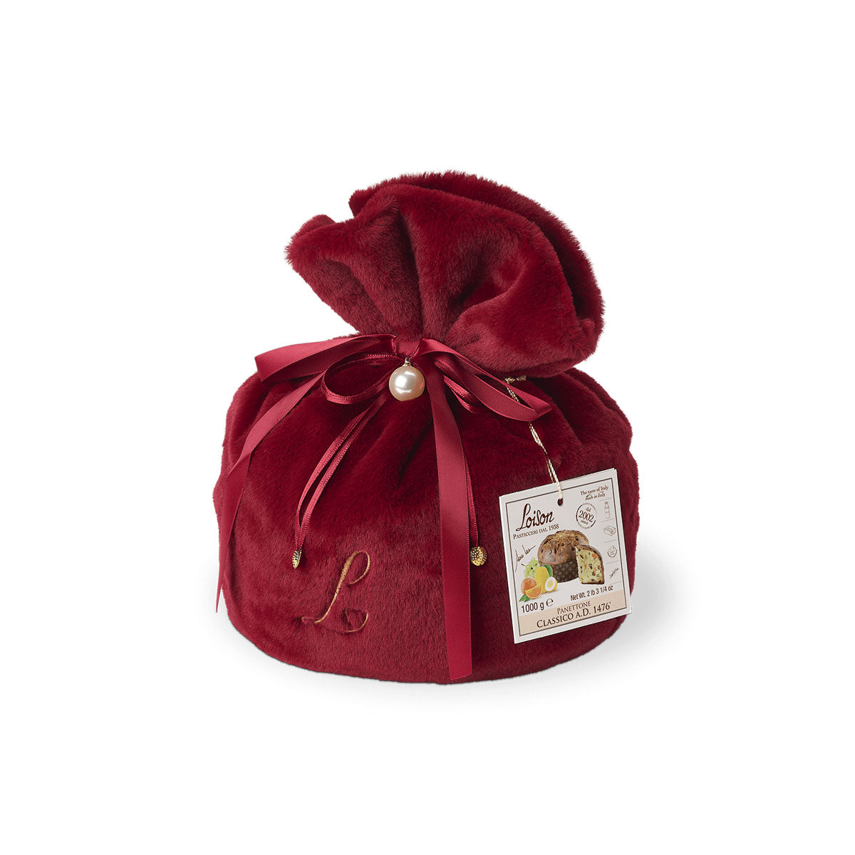 LOISON 意大利迷你聖誕蛋糕 - 原味 - 紅色絨布袋裝  (1kg)