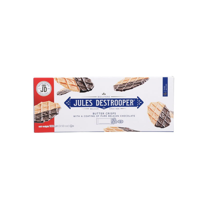 JULES DESTROOPER Butter Crisps with Belgian Dark Chocolate  (100g)