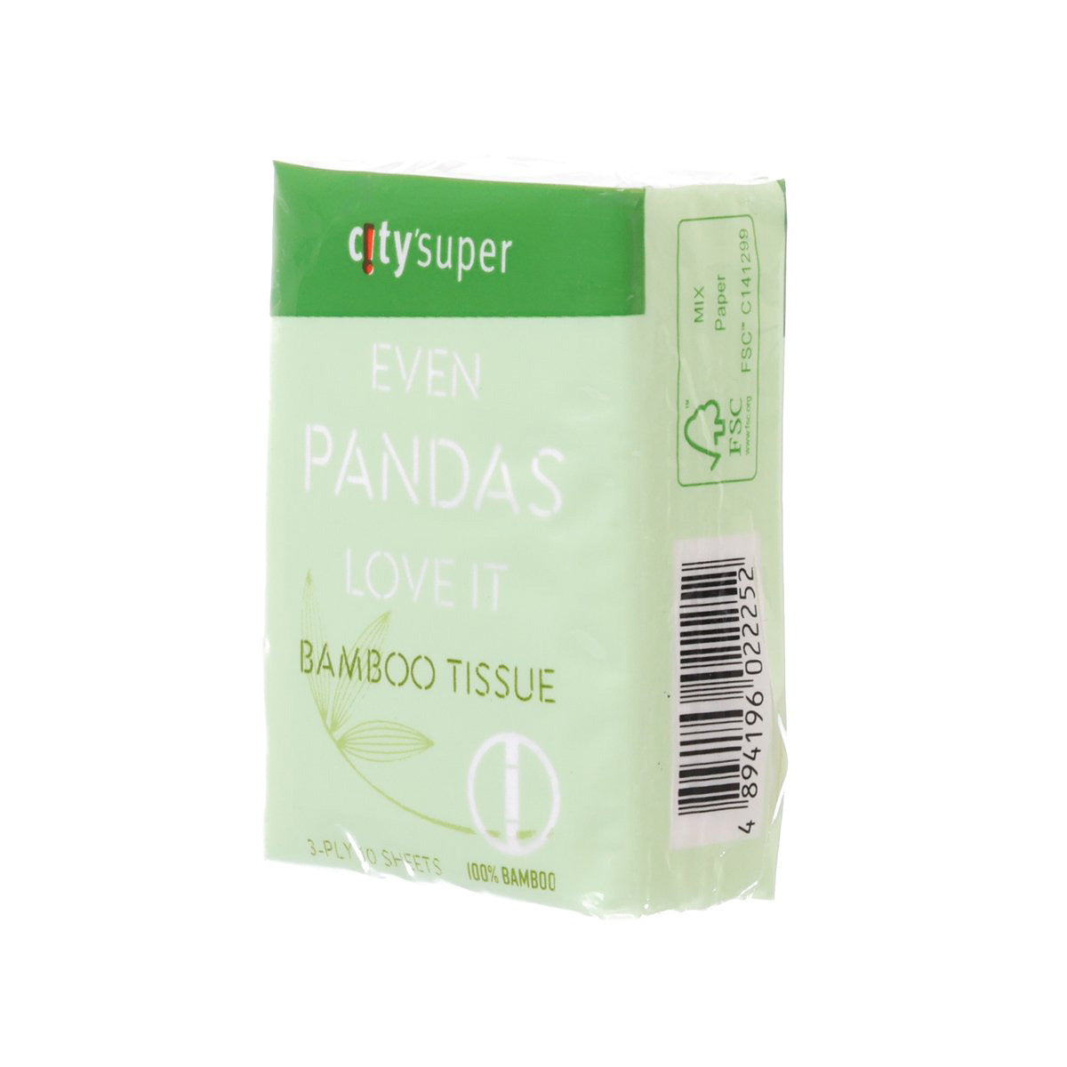CITYSUPER Bamboo Pocket Tissue - Single Pack - 10 Sheets X 3 Ply