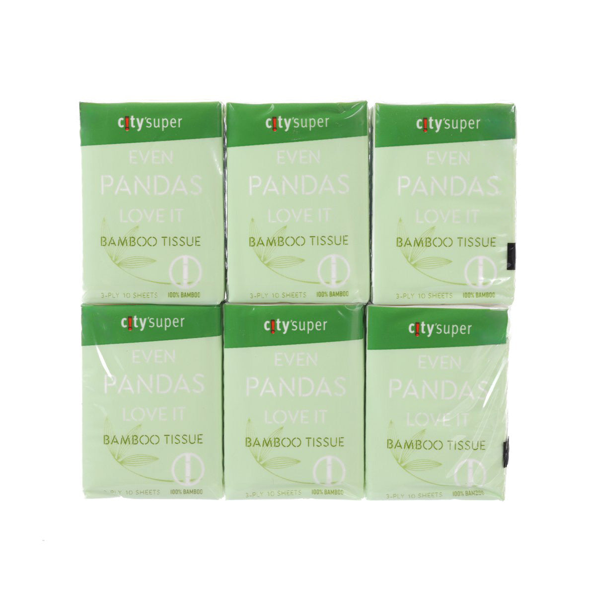 CITYSUPER Bamboo Pocket Tissue - 12 Packs - 10 Sheets X 3 Ply