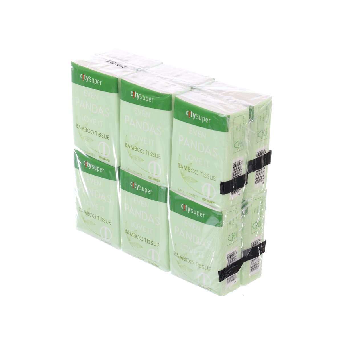 CITYSUPER Bamboo Pocket Tissue - 12 Packs - 10 Sheets X 3 Ply